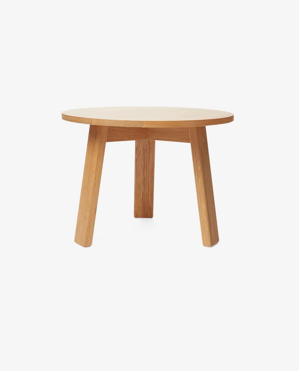 Round Wooden Coffee Table with Carved Pedestal